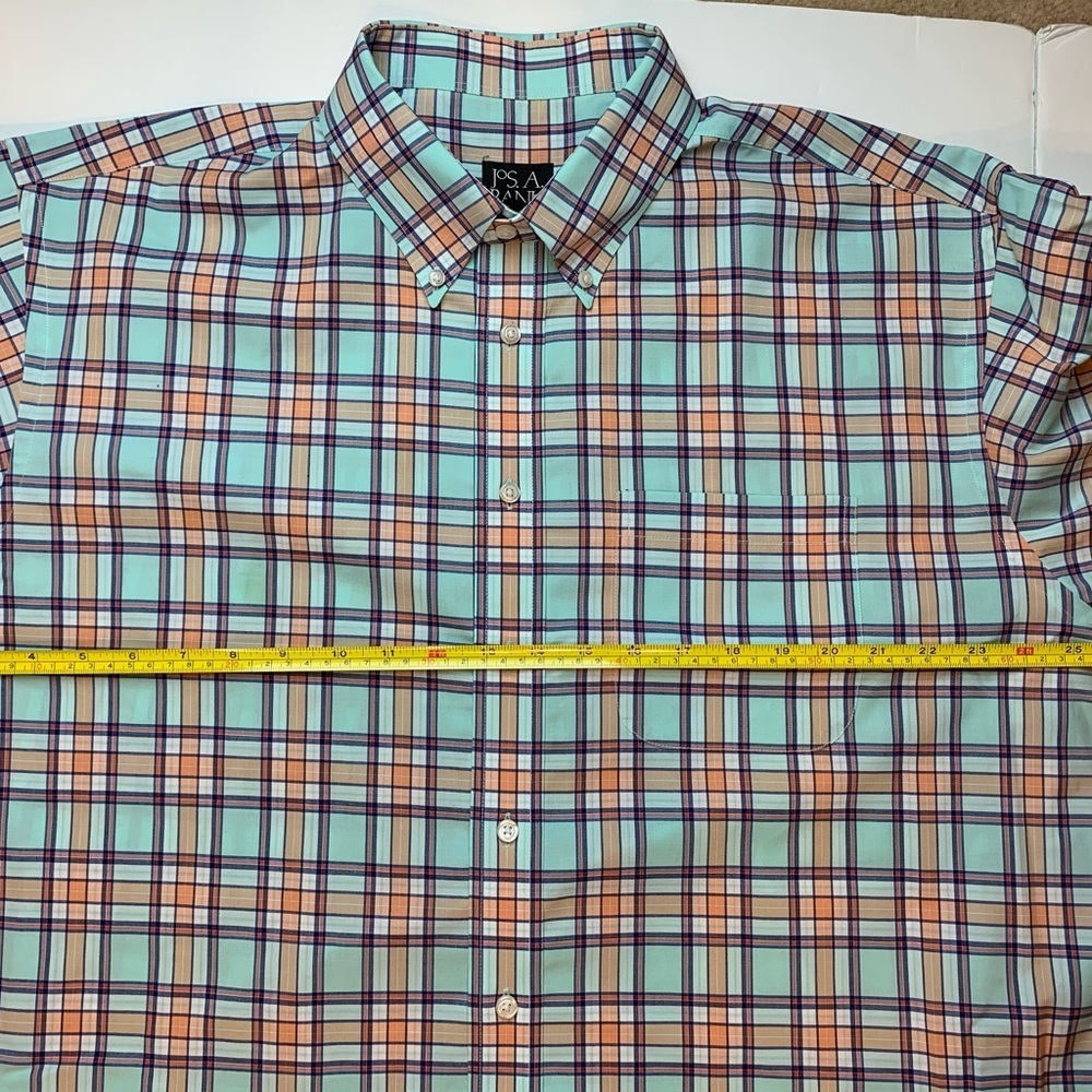 JoS A Banks Travelers Collection Plaid Button Up Dress Shirt - Picture 8 of 15
